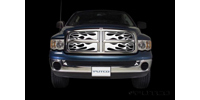 Stainless Steel Horizontal Flame Grille Insert 02-05 Dodge Ram - Click Image to Close